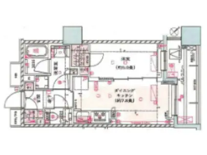 ザ・パークハウスアーバンス東五反田(1DK/6階)の間取り写真
