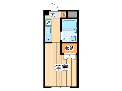 ポルシェ矢部Ⅱ(ワンルーム/3階)の間取り写真