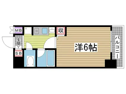 エステムコート神戸・県庁前(1K/2階)の間取り写真