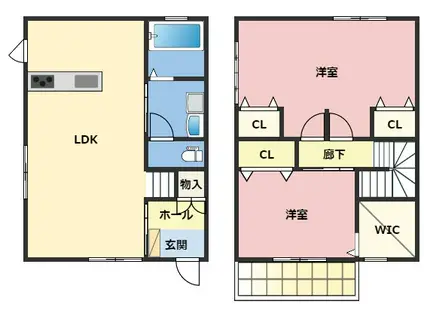 LA FERIO船尾第5(2LDK/1階)の間取り写真