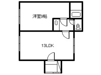 FUJITEC HOUSE(1LDK/1階)の間取り写真