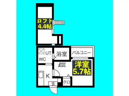 レガーロ中小田井(1K/1階)の間取り写真