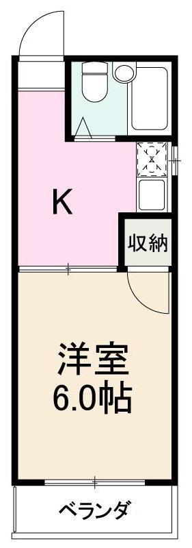 幸マンション(1K/2階)の間取り写真