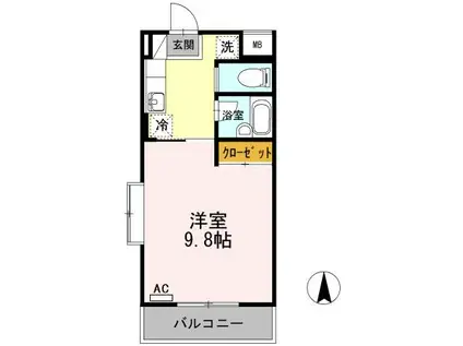 アルカコンネ桜(1K/2階)の間取り写真