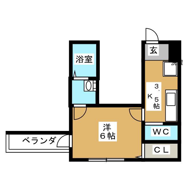 STYLE NEW.M09(1K/3階)の間取り写真