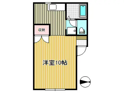 エクセルハイツ(ワンルーム/2階)の間取り写真