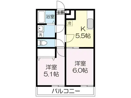 アムールMEGA(2K/1階)の間取り写真