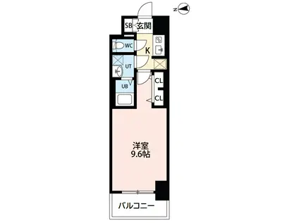 SーRESIDENCE岡崎公園AUREATE(1K/13階)の間取り写真