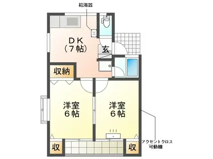 コーポエースI(2DK/1階)の間取り写真