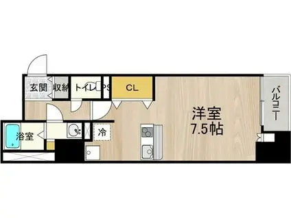 CITY SPIRE堺筋本町(ワンルーム/3階)の間取り写真