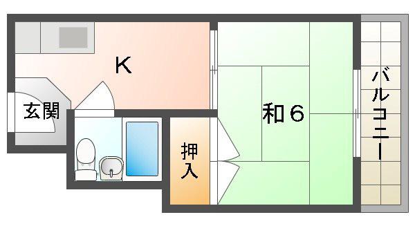 シャト-ピネール(1K/5階)の間取り写真