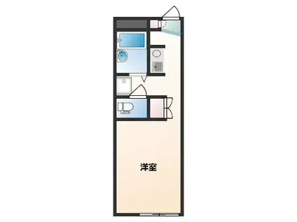 東武伊勢崎線 伊勢崎駅 徒歩43分 2階建 築28年(ワンルーム/2階)の間取り写真