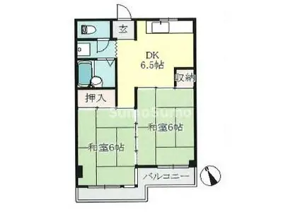 ハイムM2(2DK/3階)の間取り写真