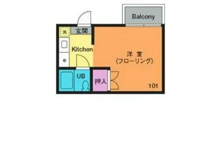 アワーズA(ワンルーム/1階)の間取り写真