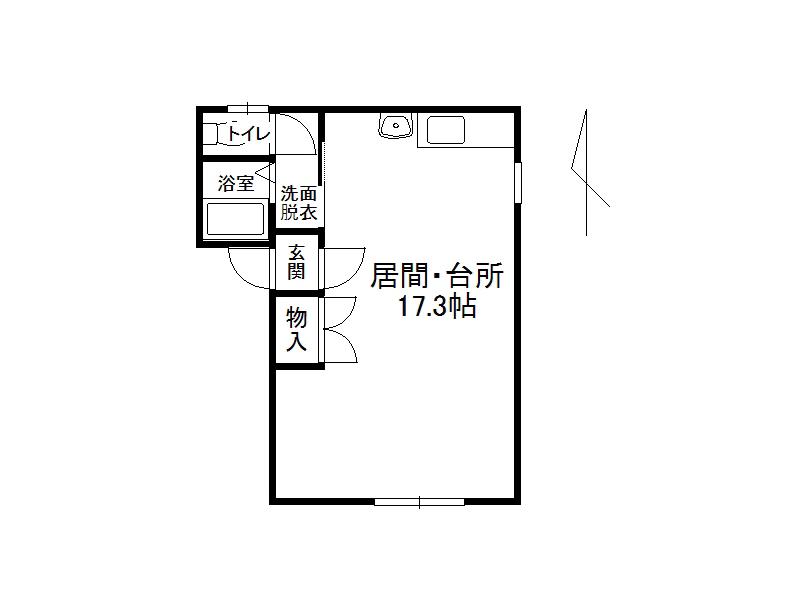 ハイツES(ワンルーム/1階)の間取り写真