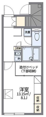 レオパレスジュネスIII(1K/1階)の間取り写真