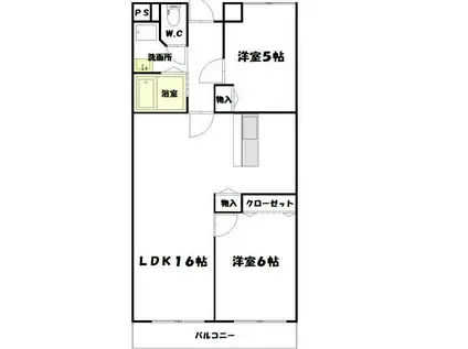 東山ハイツ(3LDK/1階)の間取り写真