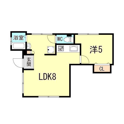 藤マンション(1LDK/3階)の間取り写真