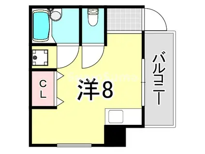 ロイヤル住吉(ワンルーム/1階)の間取り写真