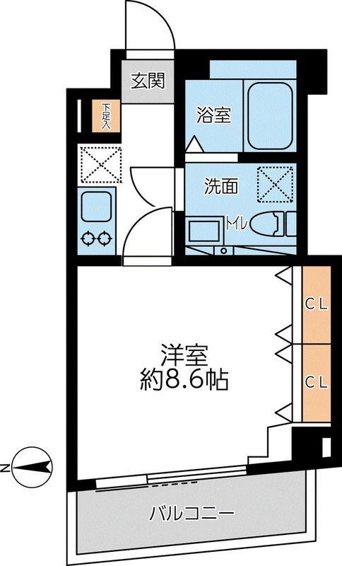 グランカーサ馬込I(1K/5階)の間取り写真