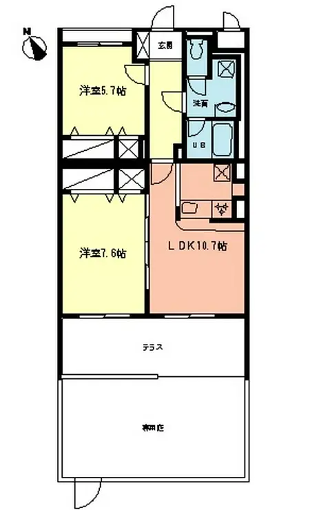 バリーヒルズ 1階階 間取り