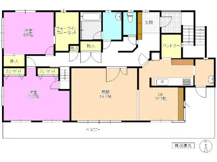 しなの鉄道 信濃国分寺駅 徒歩7分 2階建 築36年(2LDK/2階)の間取り写真