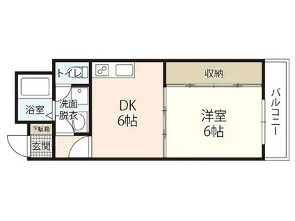 フロール神原(1DK/4階)の間取り写真