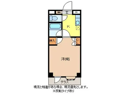 Uポート梨の木(1K/1階)の間取り写真