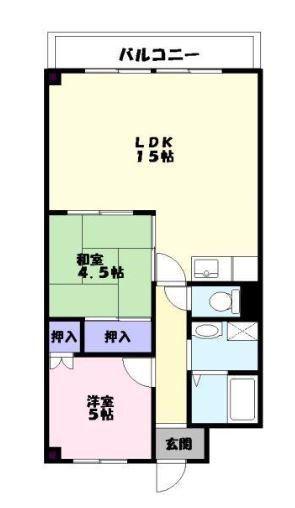 ファミーユ網干(2LDK/3階)の間取り写真