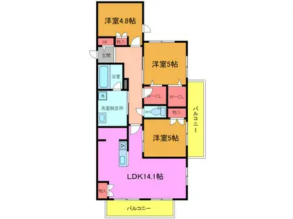 アレーズKASHIWANOHA(3LDK/3階)の間取り写真