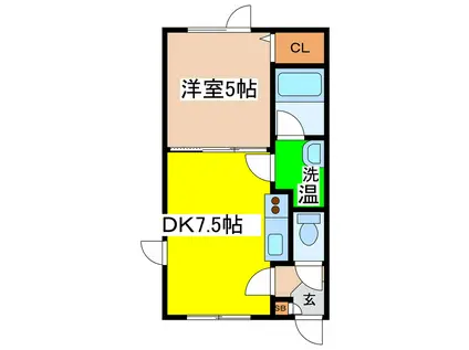 エステートINアヴァンセ(1DK/2階)の間取り写真