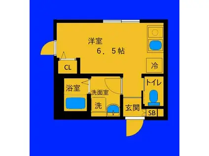 タイコーレジデンス西横浜(ワンルーム/2階)の間取り写真