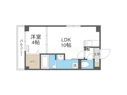 アリビラ鶴橋(1LDK/4階)の間取り写真