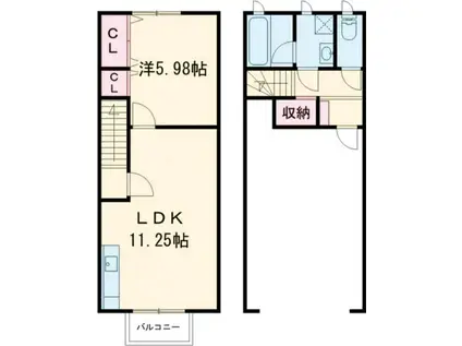 アウトメリッサ(1LDK/1階)の間取り写真