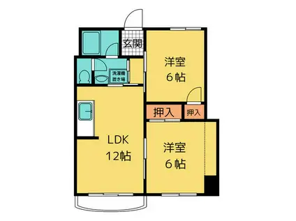 メゾンアルファー(2LDK/4階)の間取り写真