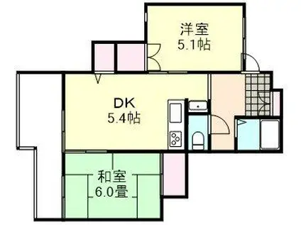 ガーディニア倉敷(2DK/5階)の間取り写真