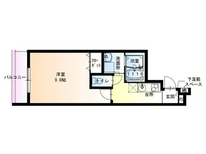 フジパレス上野芝III番館(1K/1階)の間取り写真