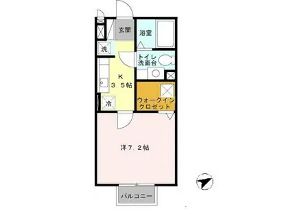 エムセジュール(1K/1階)の間取り写真