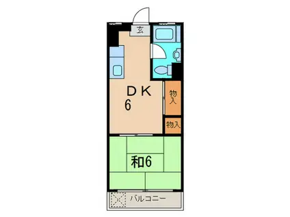 ハイム大竹(1DK/2階)の間取り写真