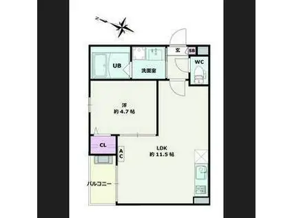 JACK HANADA II(1LDK/1階)の間取り写真