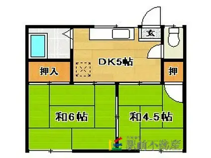 コーポ西村(2DK/2階)の間取り写真