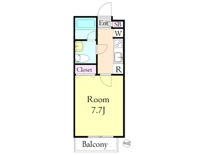 ピーチ戸田公園(1K/2階)の間取り写真