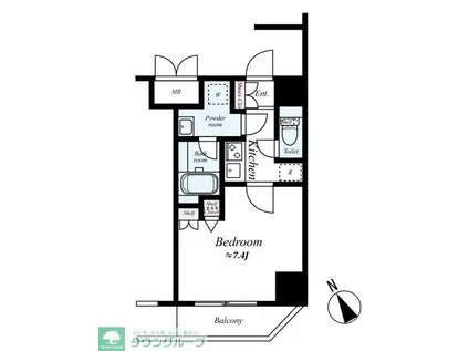 ハーモニーレジデンス早稲田夏目坂(1K/12階)の間取り写真