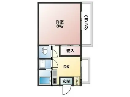 諏訪コーポ(1DK/3階)の間取り写真