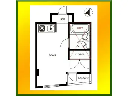 クラウディスプーン(ワンルーム/2階)の間取り写真