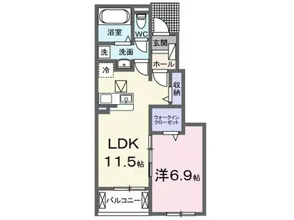 アストピア千田(1LDK/1階)の間取り写真