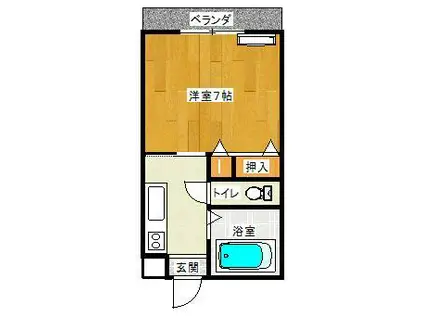 メゾン大森(1K/1階)の間取り写真