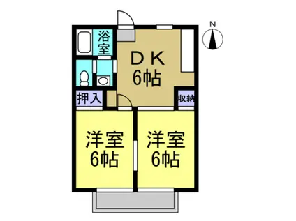サン花園(2DK/2階)の間取り写真