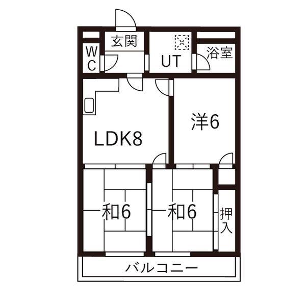 スカイメゾン(3DK/4階)の間取り写真