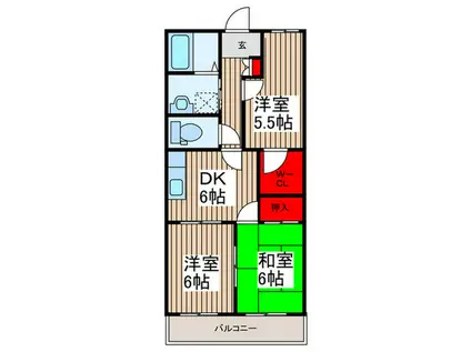 グランハイム榎本(3DK/2階)の間取り写真